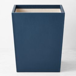 Blue Leather Desk Accessories, Wastebasket