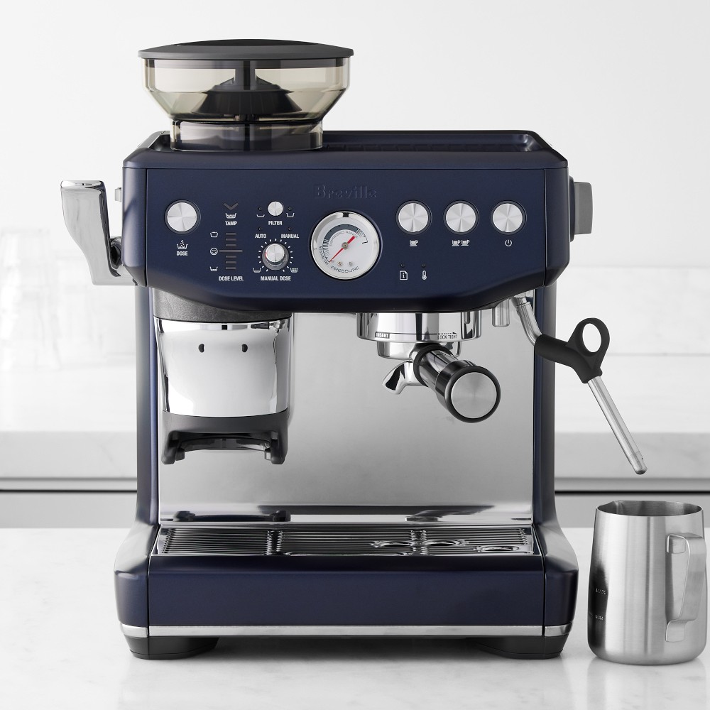 Breville Barista Express® Impress Espresso Machine - Damson Blue