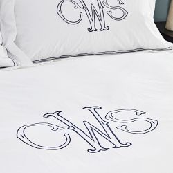 Chambers&#174; Italian Hotel Embroidered Duvet Cover & Shams with Oversized Monogram