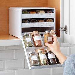 YouCopia SpiceStack Spice Bottle Organizer, White