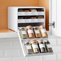 YouCopia SpiceStack Spice Bottle Organizer, White