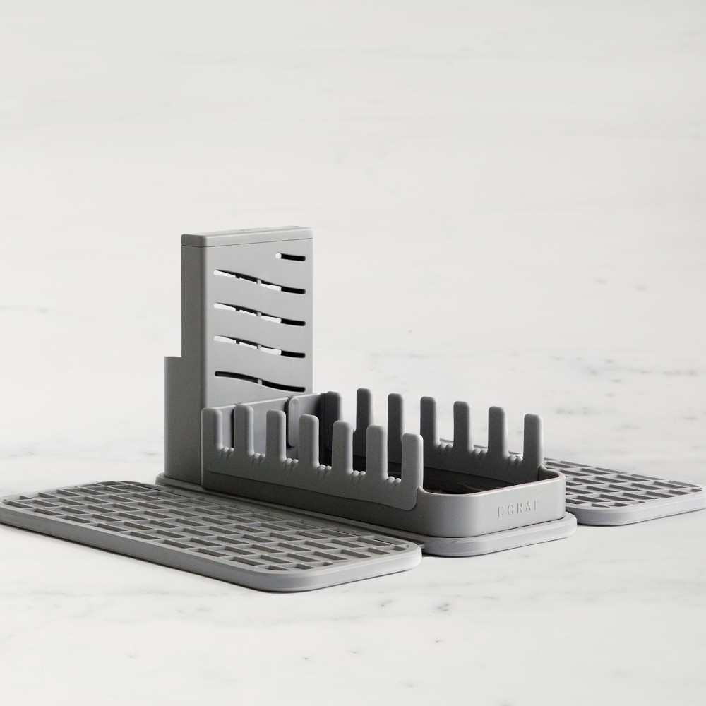 Dorai Dish Pad and Dish Pad Rack, Slate