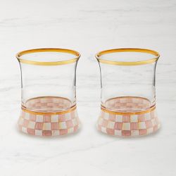 MacKenzie-Childs Rosy Check Tumblers, Set of 2