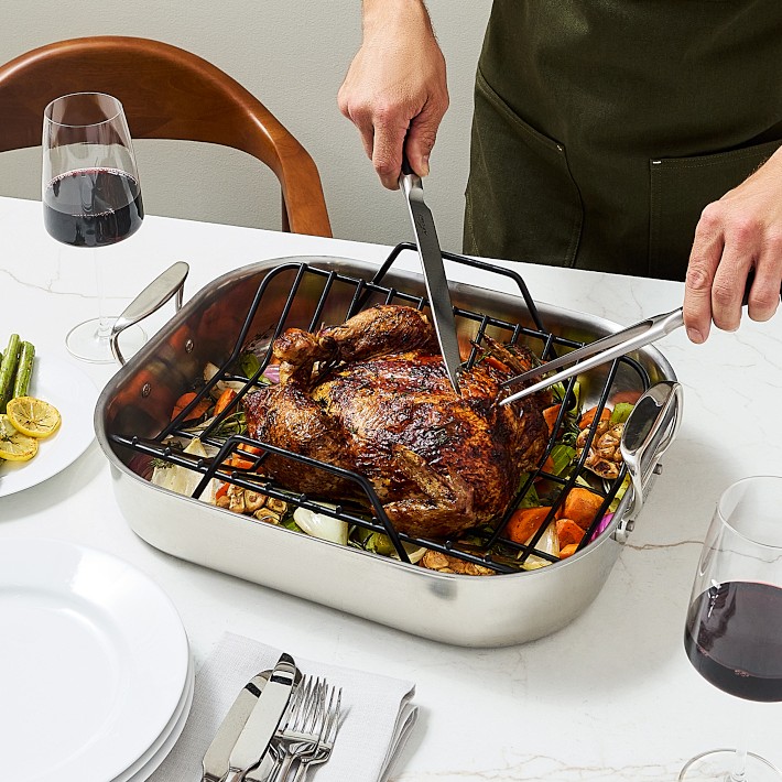All-Clad Stainless-Steel Roasting Pan with Rack | Williams Sonoma