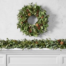 Jeff Leatham x Williams Sonoma Sonoma Winter Classic Live Wreath &amp; Garland