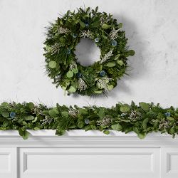 Winter Greens Live Wreath &amp; Garland 
