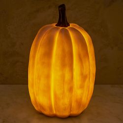 Outdoor Pre-Lit Faux Pumpkins