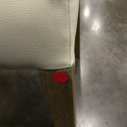 OPEN BOX: Koret Side Chair, Standard, Performance Vegan Pebbled Leather, Ivory, Heritage Grey