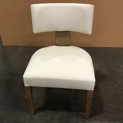 OPEN BOX: Koret Side Chair, Standard, Performance Vegan Pebbled Leather, Ivory, Heritage Grey