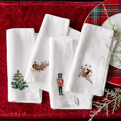 'Twas the Night Before Christmas Embroidered Napkins, Set of 4