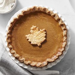 Jane's Sweet Things Pumpkin Pie with Leaf, Serves 8-10