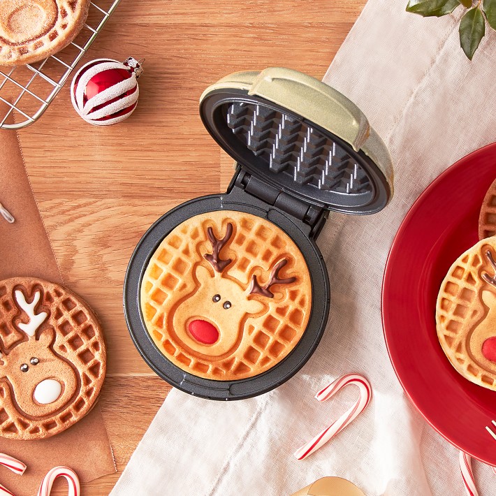 Dash Mini Reindeer Waffle Maker Williams Sonoma