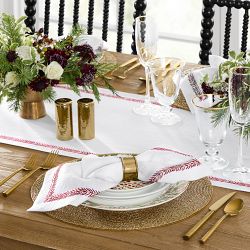 Leaf Garland Embroidered Table Runner