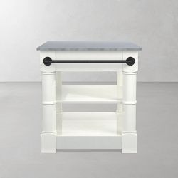 Barrelson Single Kitchen Island with Italian Basalt Top (49&quot;)