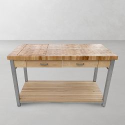 John Boos 60" 2 Drawer End-Grain Butcher Block Workbench