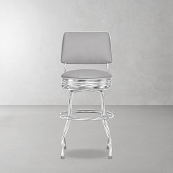 OPEN BOX: Cushion-Back Diner Stool, 24", Dove