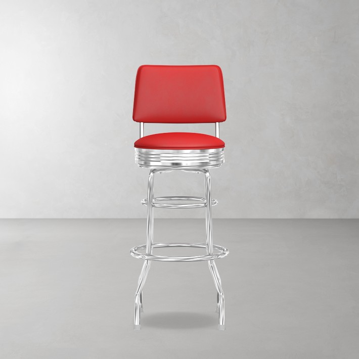 Cushion-Back Diner Bar Stool | Williams Sonoma