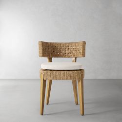 Santorini Side Chair Cushion, Sunbrella Performance Canvas, Canvas