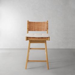 Sullivan Swivel Counter Stool Cushion, Sunbrella Performance Canvas, Canvas