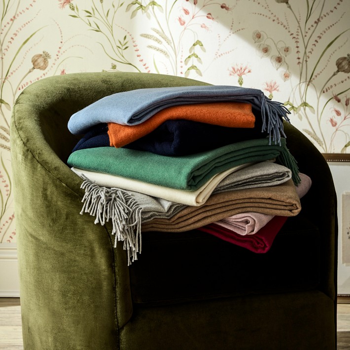 Solid Cashmere Throw Blanket Williams Sonoma
