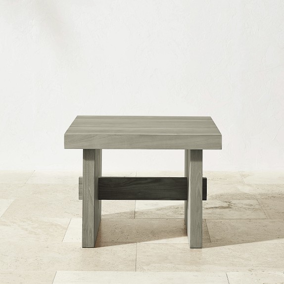 San Clemente Outdoor Grey Teak Side Table (24.5")