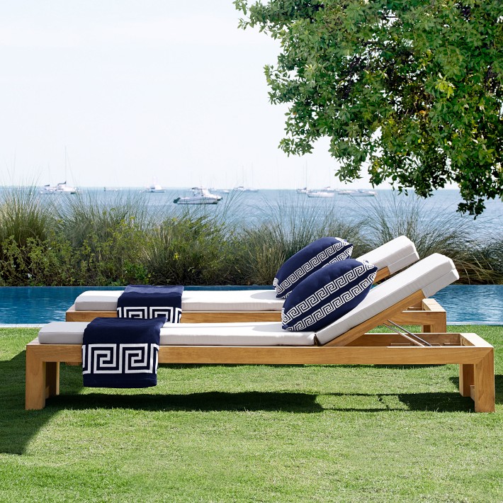 Larnaca Outdoor Teak Chaise | Patio Furniture | Williams Sonoma
