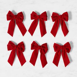 Red Bow with Wire Tie, Set of 6