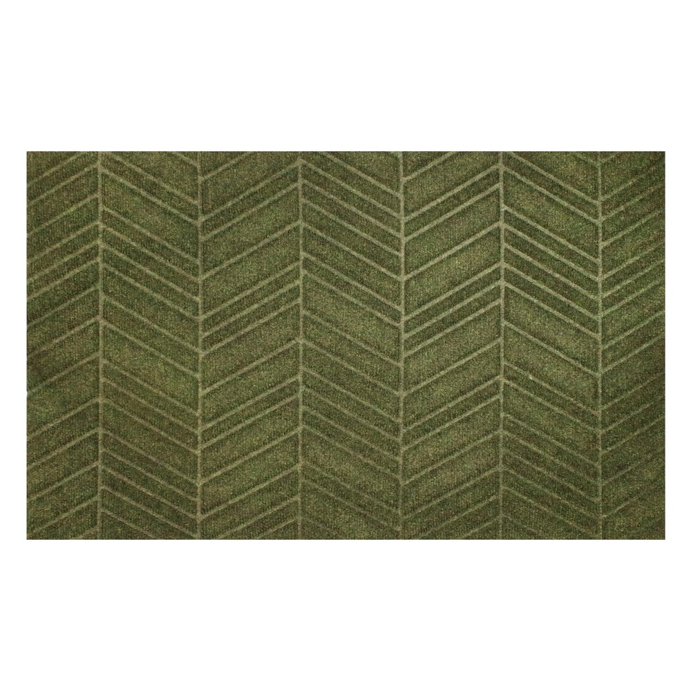 Waterhog Luxe In Vein Commercial Grade Indoor/Outdoor Doormat - Olive Single Door