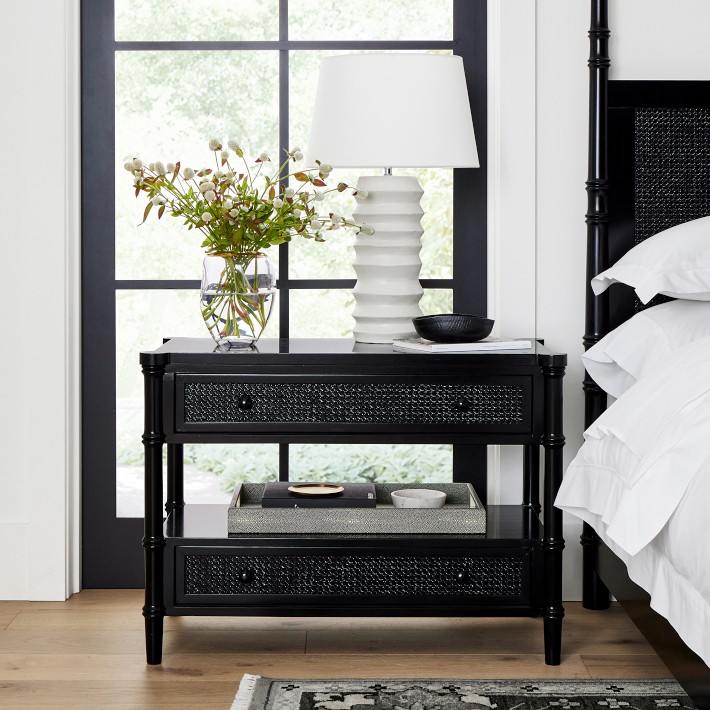 Colonial Cane 2 Drawer Nightstand | Bedside Table | Williams Sonoma