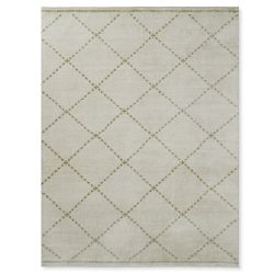 Moroccan Diamond Hand Knotted Rug, 8' X 10', Ivory
