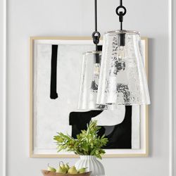 Chain Link Pendant, Black Linen