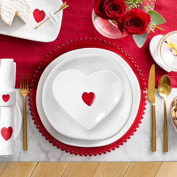Heart Figural Appetizer Plates