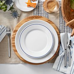 Apilco Tradition Blue-Banded Salad Plates, Set of 4