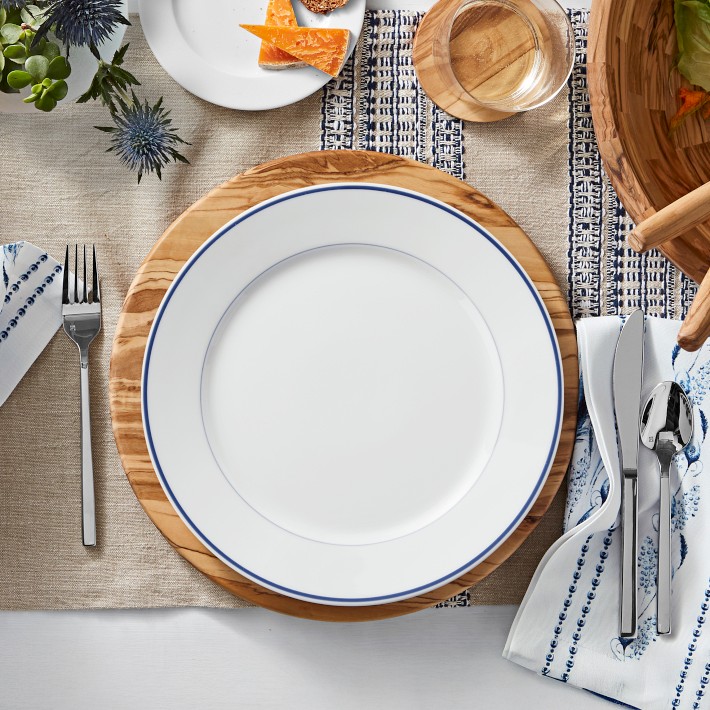 Apilco Tradition Blue-Banded Porcelain Dinner Plates | Williams Sonoma