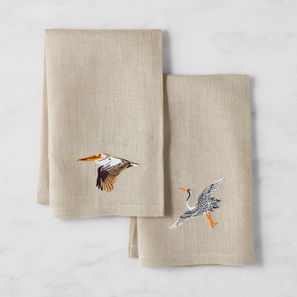 Billy Reid x Williams Sonoma Embroidered Tea Towels, Set of 2 - Set of 2