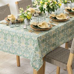 Morris & Co. x Williams Sonoma Bluebell Outdoor Tablecloth, Sage