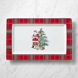 Red Tartan Small Rectangular Platter