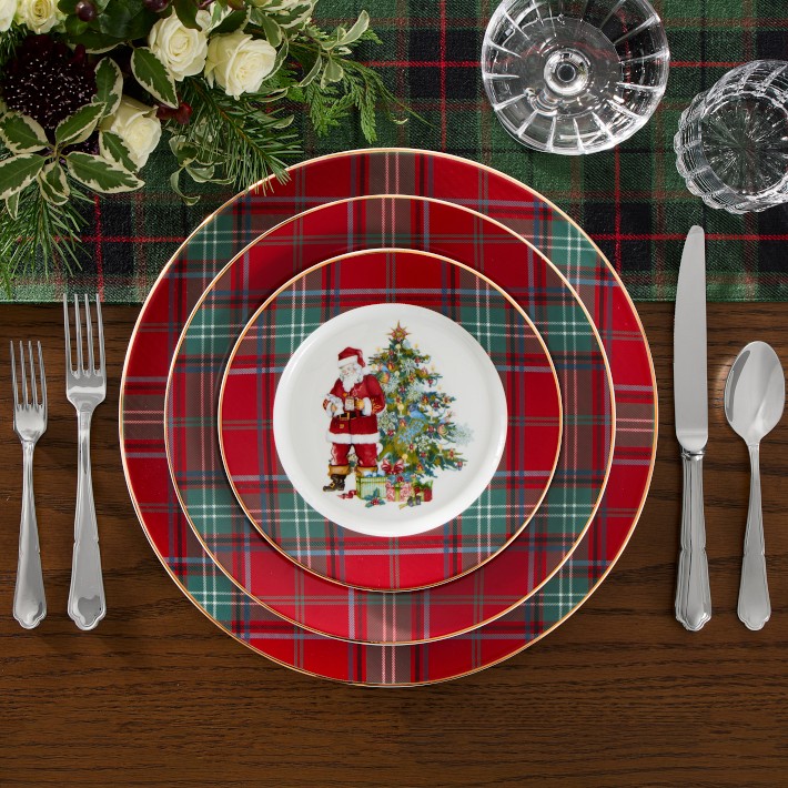 red-tartan-salad-plates-set-of