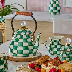 MacKenzie-Childs Emerald Check Tea Kettle