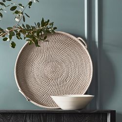 Hapao Round Tray, Light Wash