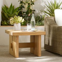 San Clemente Natural Teak Outdoor Side Table (24.5&quot;)