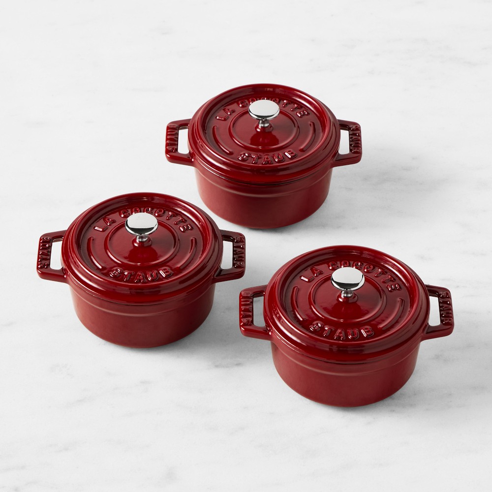 Staub Enameled Cast Iron Mini Cocotte Set of 3