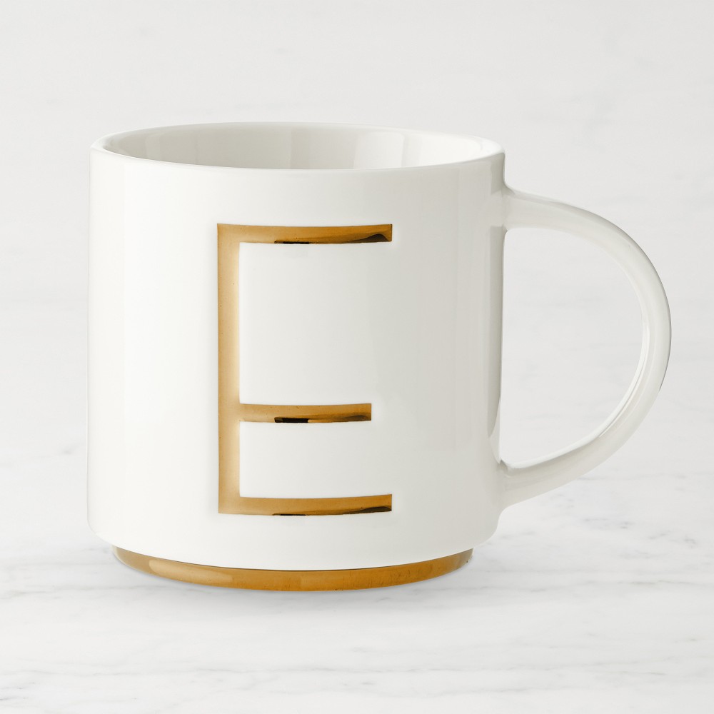 Gold Monogram Mug - E