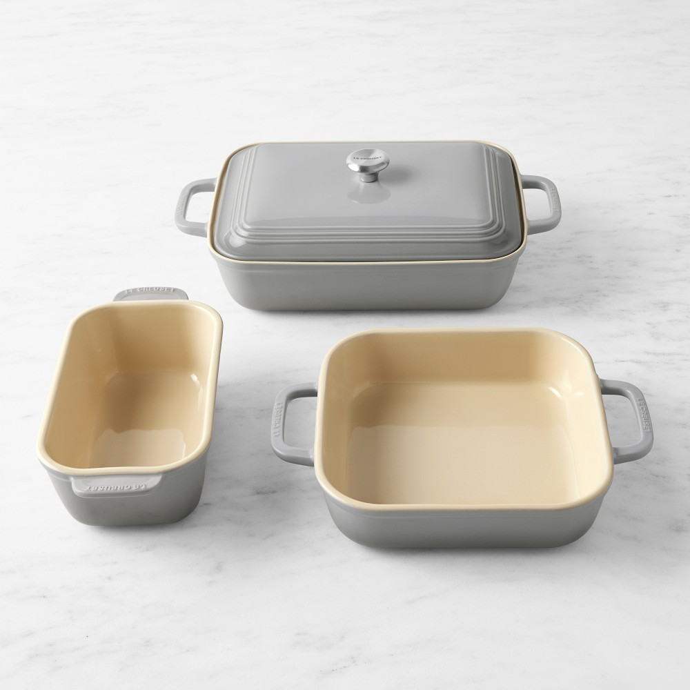 Le Creuset San Francisco Stoneware Bakeware Set, Set of 4 - French Grey