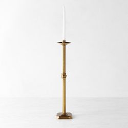 OPEN BOX: Oversized Brass Taper Holder, 22" H, Antique Brass