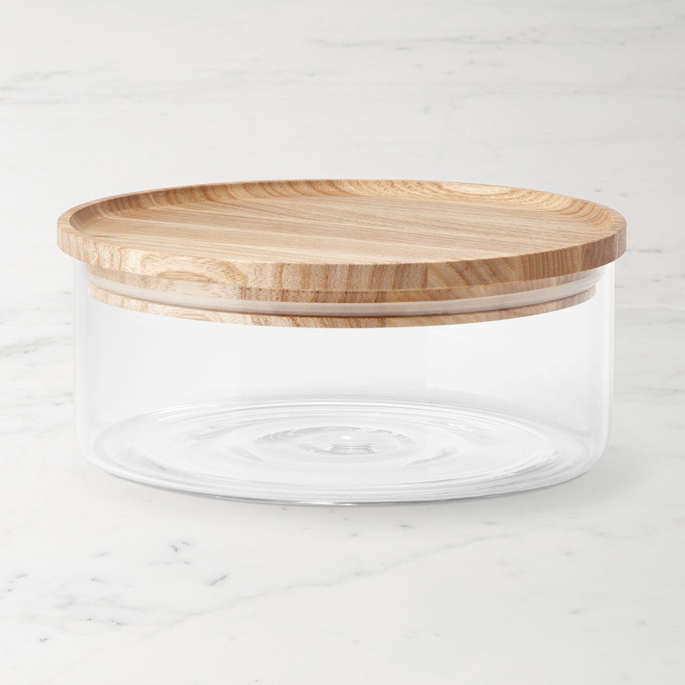 Hold Everything Stackable Glass Canister - Small, Ashwood