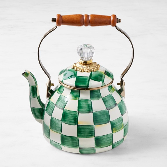 MacKenzie-Childs Emerald Check Tea Kettle | Williams Sonoma