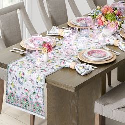 Famille Rose Table Runner, 16" X 108"