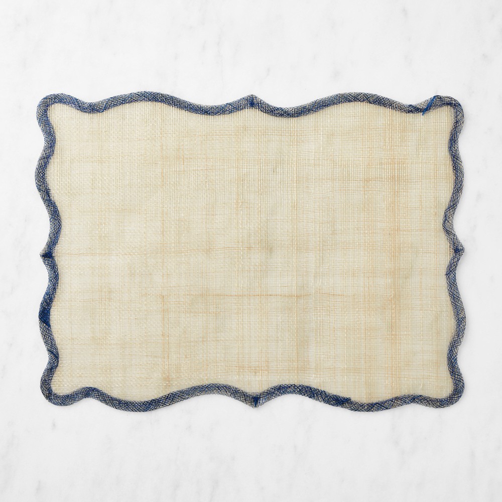 Abaca Rectangular Placemats - Navy
