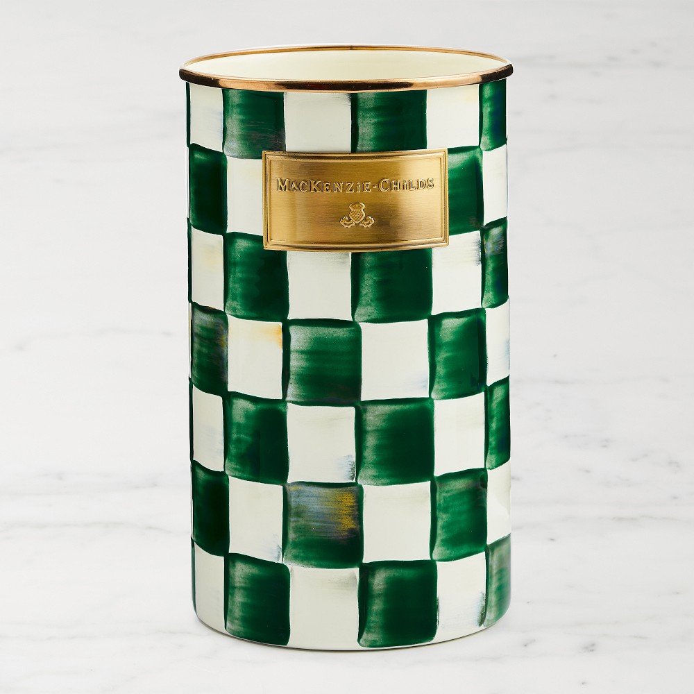 MacKenzie-Childs Emerald Check Utensil Holder